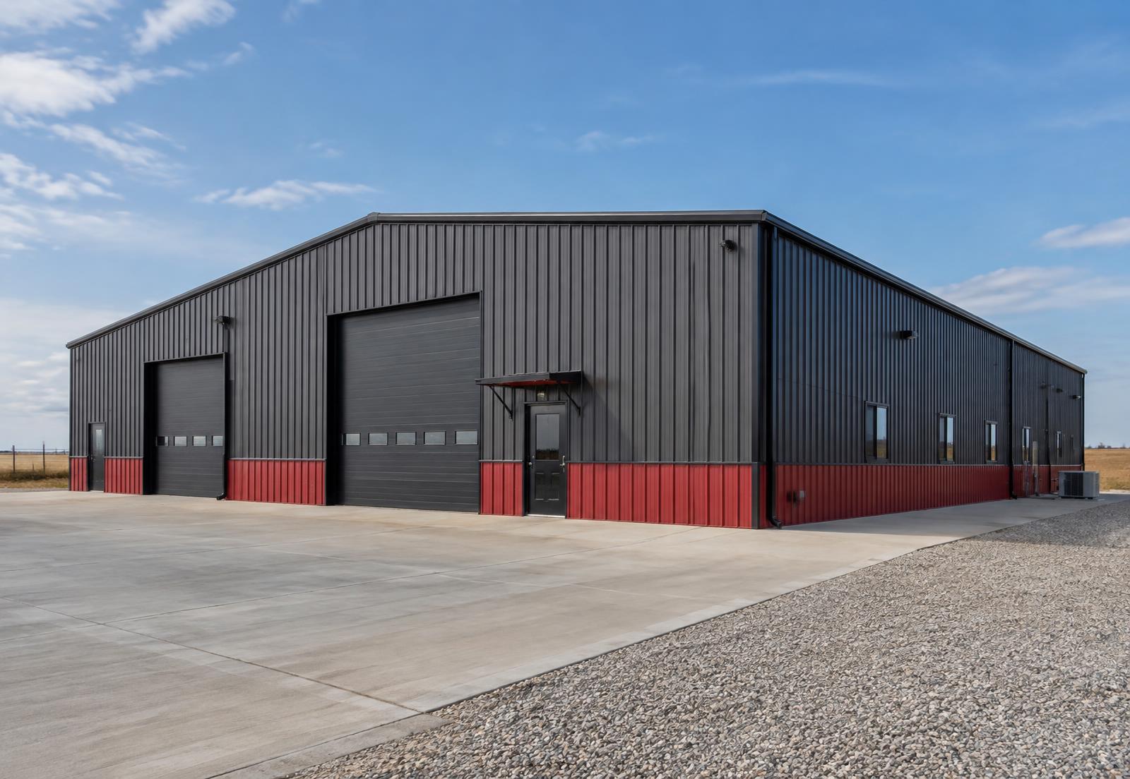 Completed metal building exterior
